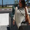 dav Poncho un pico en hilo con apliques